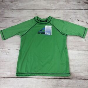 New Kanu Surf Shirt Youth XL Green UPF 50+ Swim Rash Guard Short Sleeve
